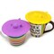 Wrapables Silicone Cup Lids, Large Anti-Dust Leak-Proof Coffee Mug Covers for Hot and Cold Drinks (Set of 6), Cute Piggies